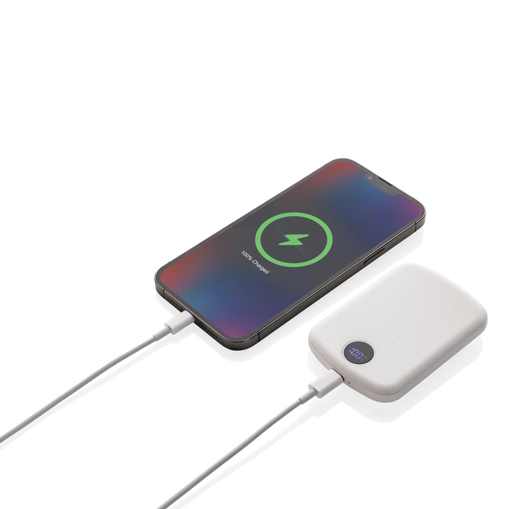 Powerbank magnetic MagBoost din plastic reciclat RCS 5.000 mAh transparent