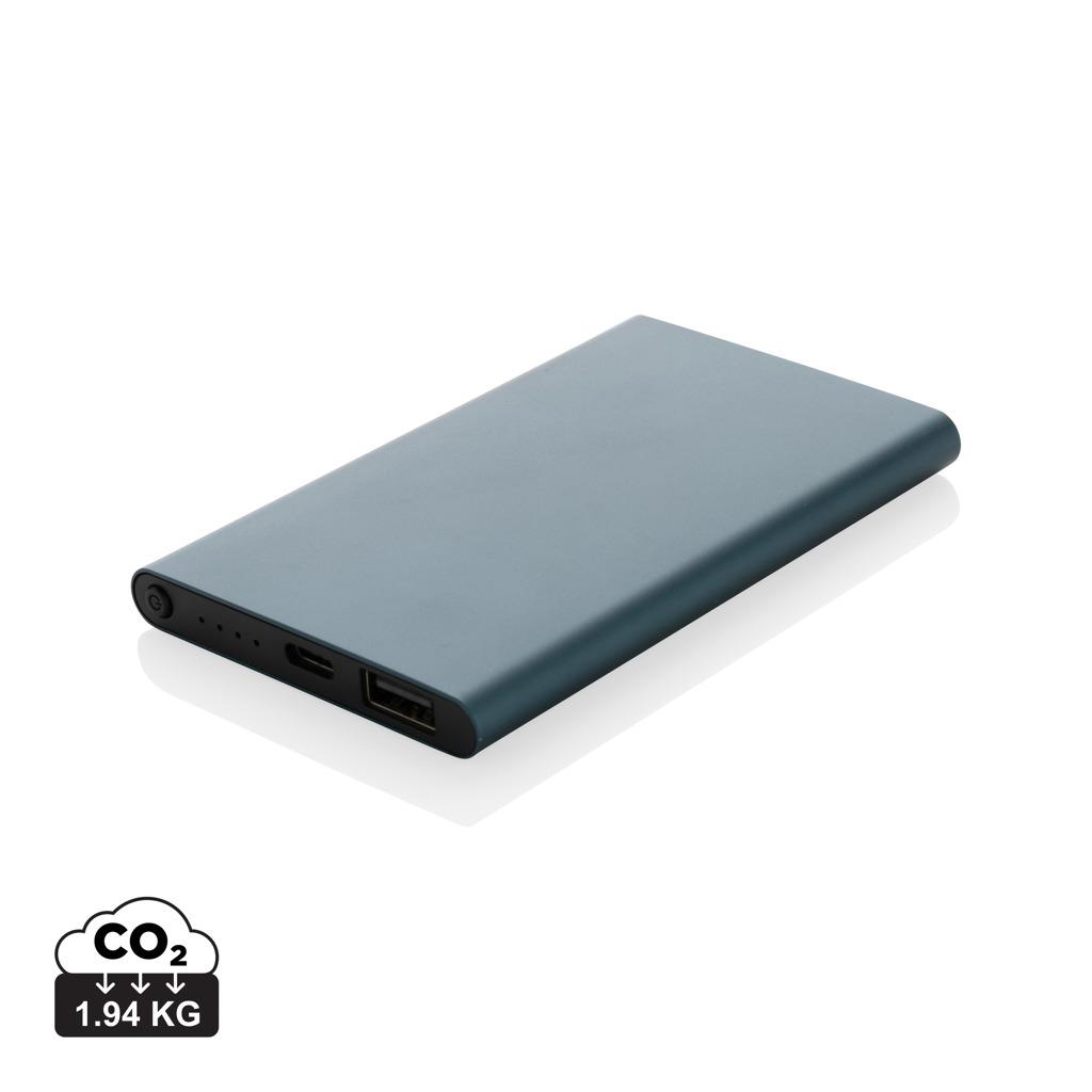Powerbank din plastic reciclat/aluminiu RCS 4.000 mAh cu port Type-C blue