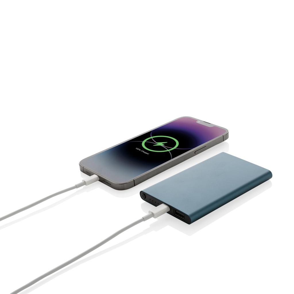 Powerbank din plastic reciclat/aluminiu RCS 4.000 mAh cu port Type-C blue