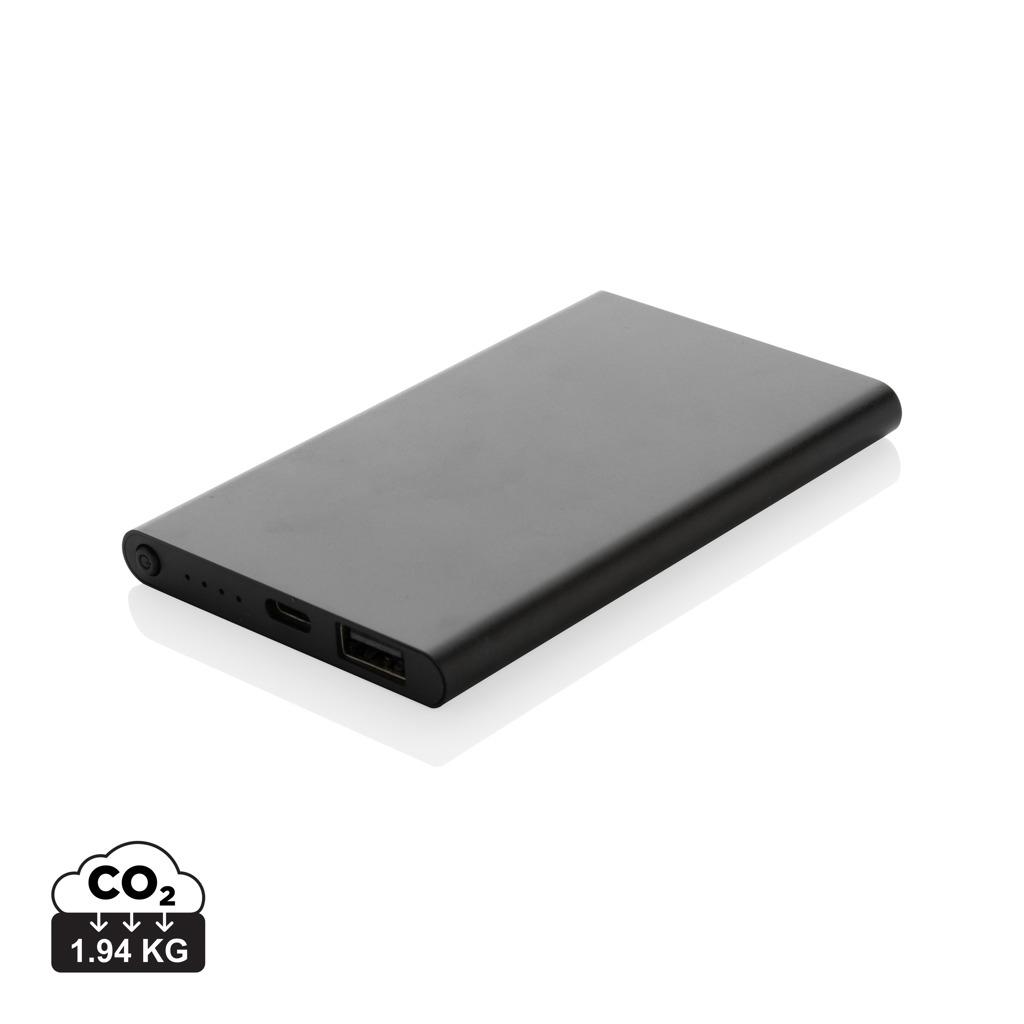 Powerbank din plastic reciclat/aluminiu RCS 4.000 mAh cu port Type-C black