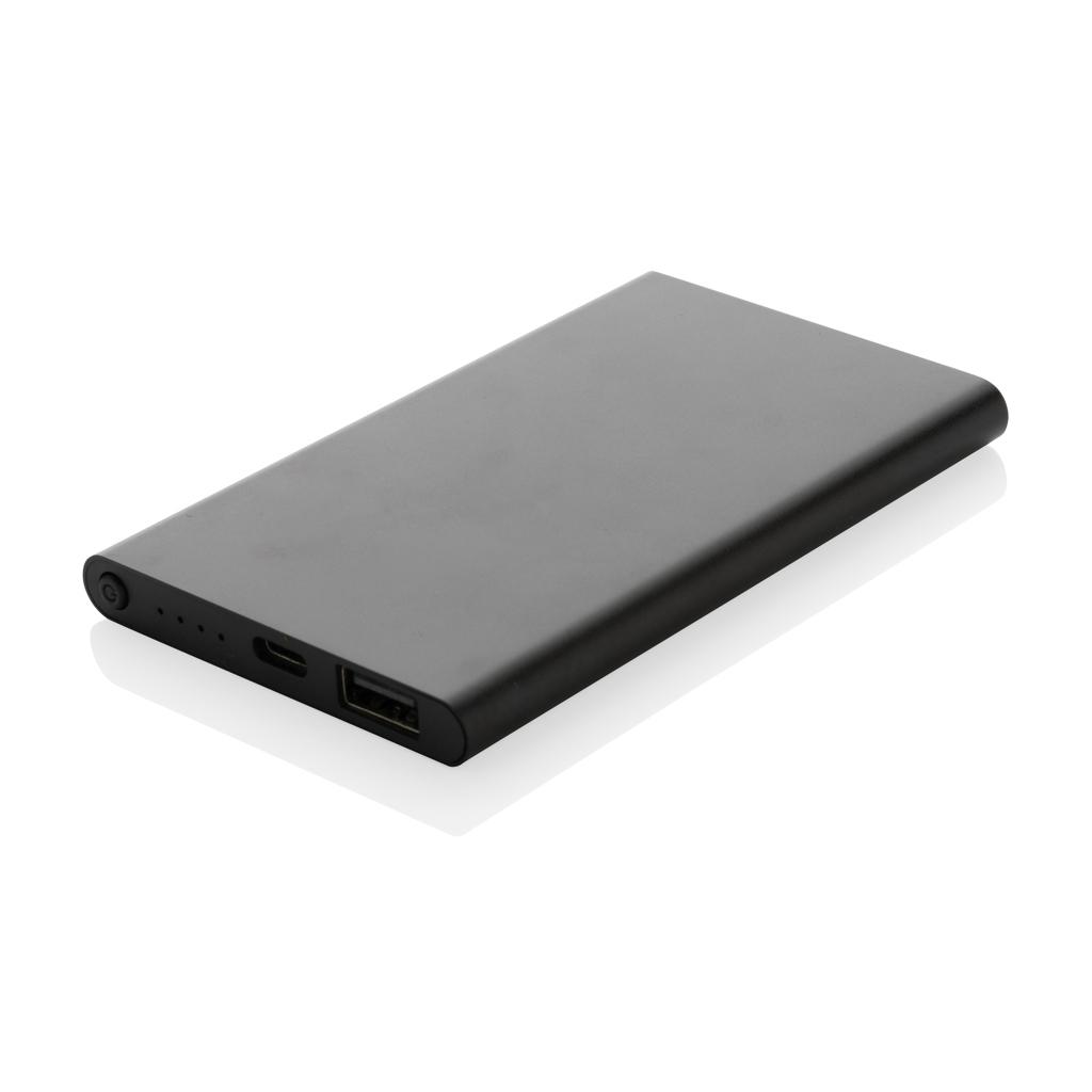 Powerbank din plastic reciclat/aluminiu RCS 4.000 mAh cu port Type-C black