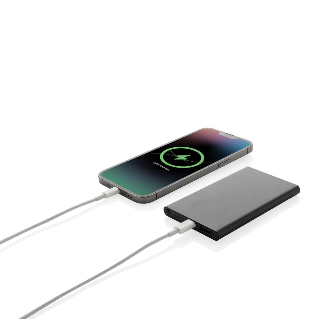 Powerbank din plastic reciclat/aluminiu RCS 4.000 mAh cu port Type-C black