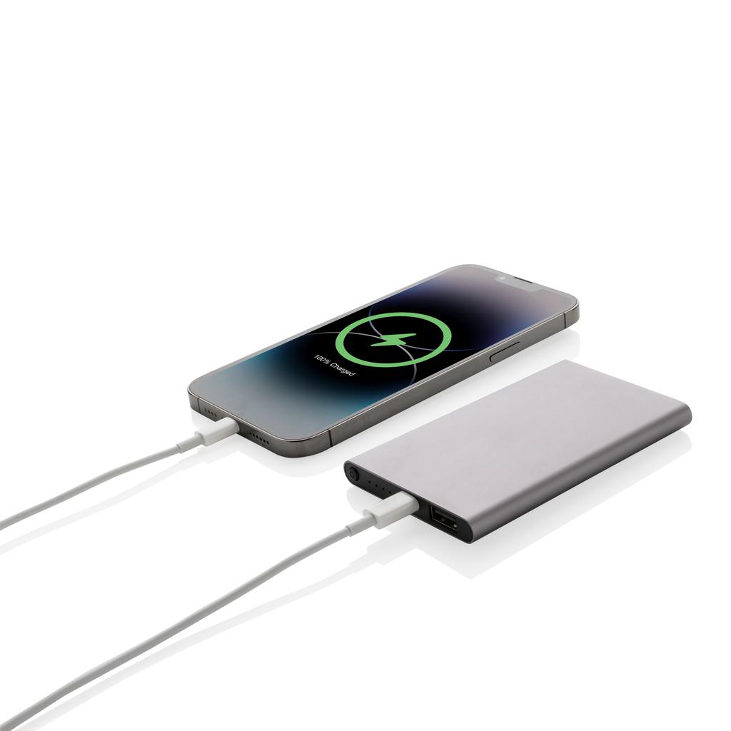 Powerbank din plastic reciclat/aluminiu RCS 4.000 mAh cu port Type-C anthracite