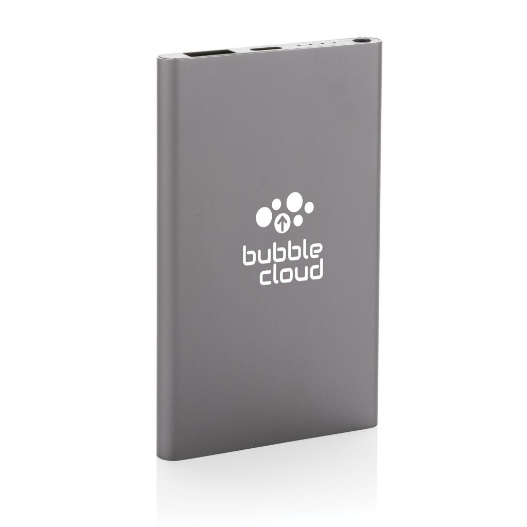 Powerbank din plastic reciclat/aluminiu RCS 4.000 mAh cu port Type-C anthracite