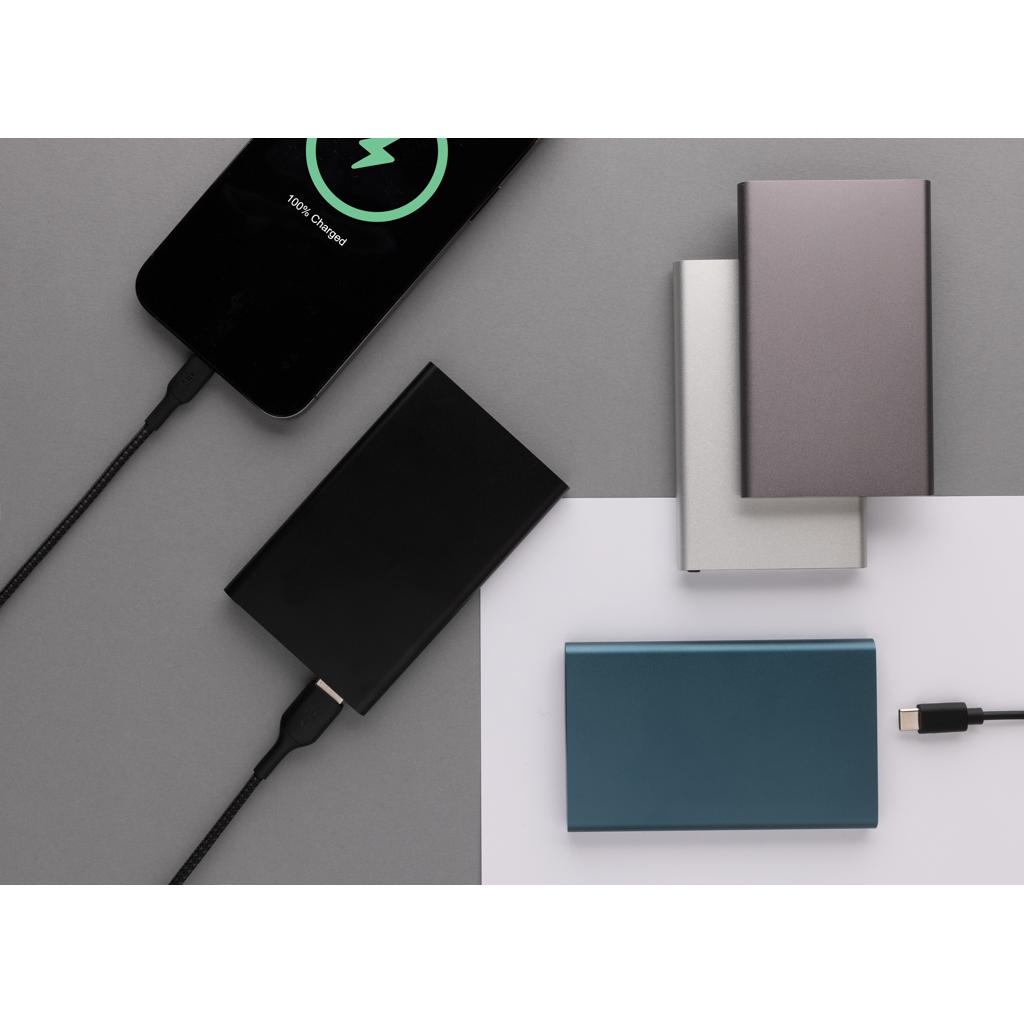 Powerbank din plastic reciclat/aluminiu RCS 4.000 mAh cu port Type-C silver