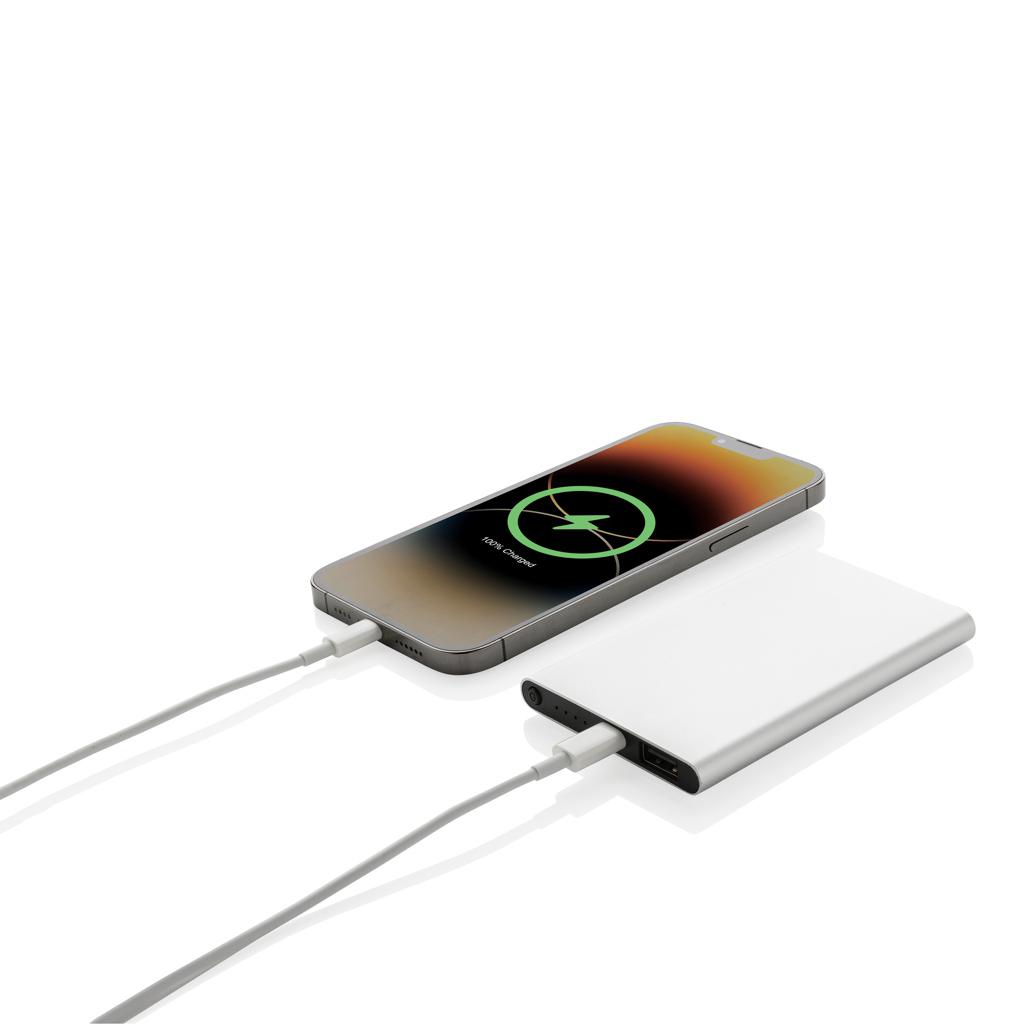 Powerbank din plastic reciclat/aluminiu RCS 4.000 mAh cu port Type-C silver
