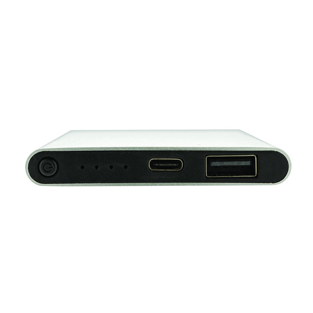 Powerbank din plastic reciclat/aluminiu RCS 4.000 mAh cu port Type-C silver