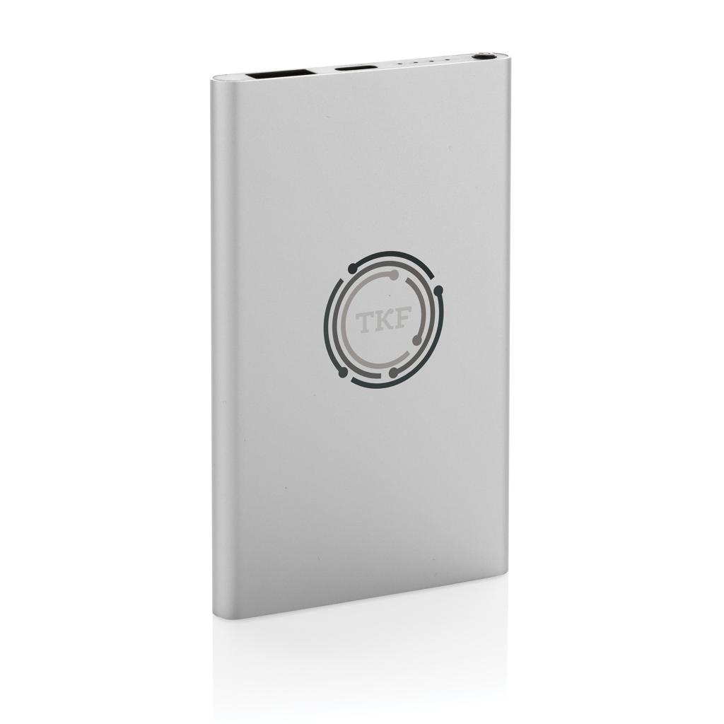 Powerbank din plastic reciclat/aluminiu RCS 4.000 mAh cu port Type-C silver