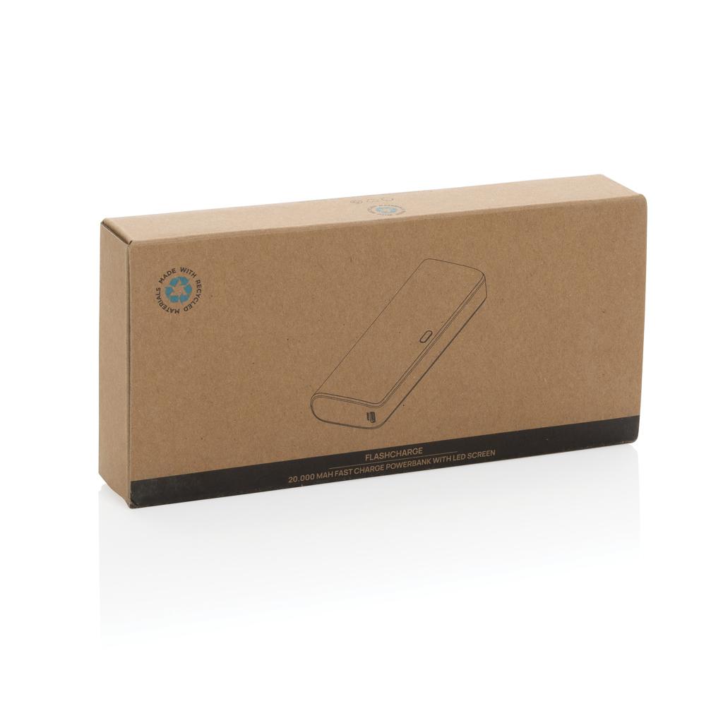 Powerbank cu încărcare rapidă FlashCharge din plastic reciclat RCS 20.000 mAh black