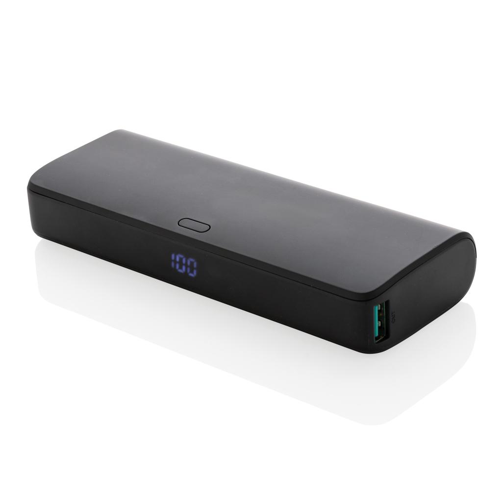 Powerbank cu încărcare rapidă FlashCharge din plastic reciclat RCS 20.000 mAh black