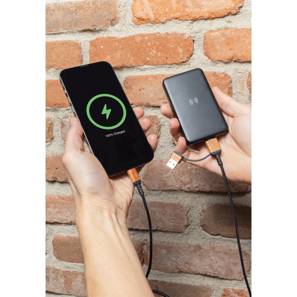 Powerbank wireless 5W din plastic reciclat RCS 5.000 mAh black