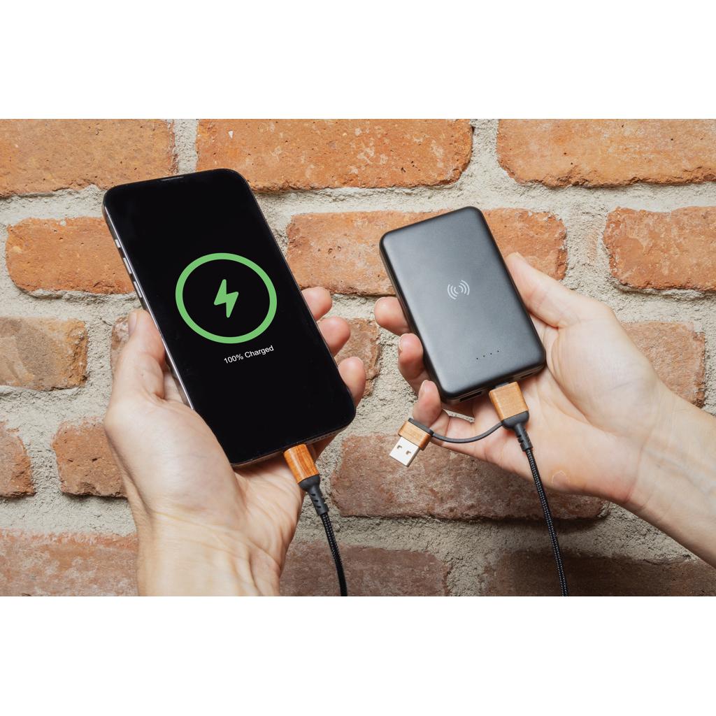 Powerbank wireless 5W din plastic reciclat RCS 5.000 mAh black