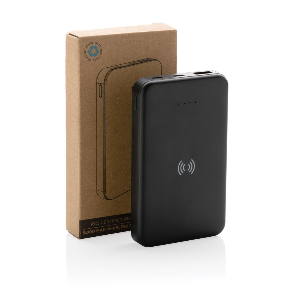 Powerbank wireless 5W din plastic reciclat RCS 5.000 mAh black