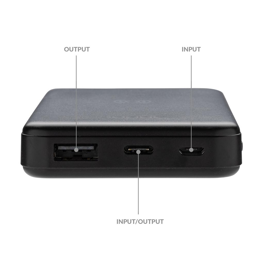 Powerbank wireless 5W din plastic reciclat RCS 5.000 mAh black