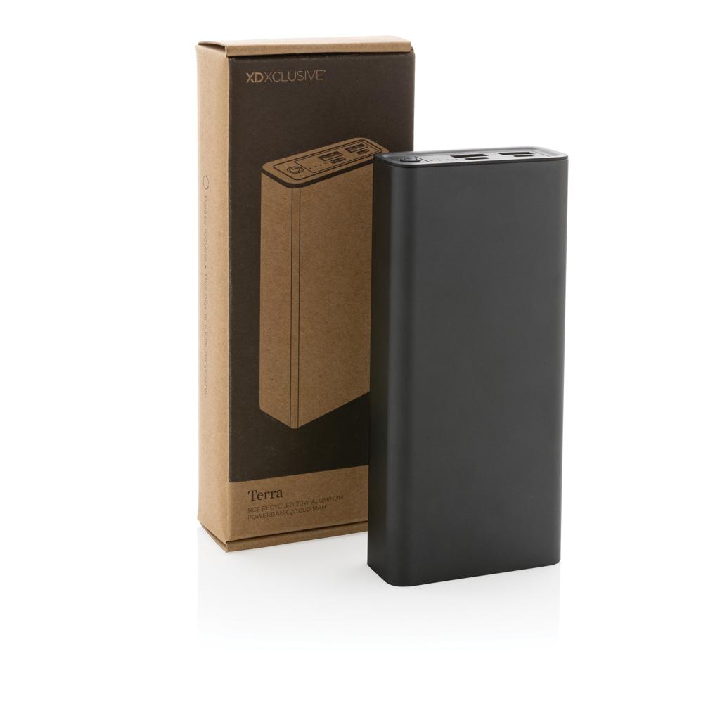 Powerbank Terra din aluminiu reciclat RCS 20W 20.000 mAh grey