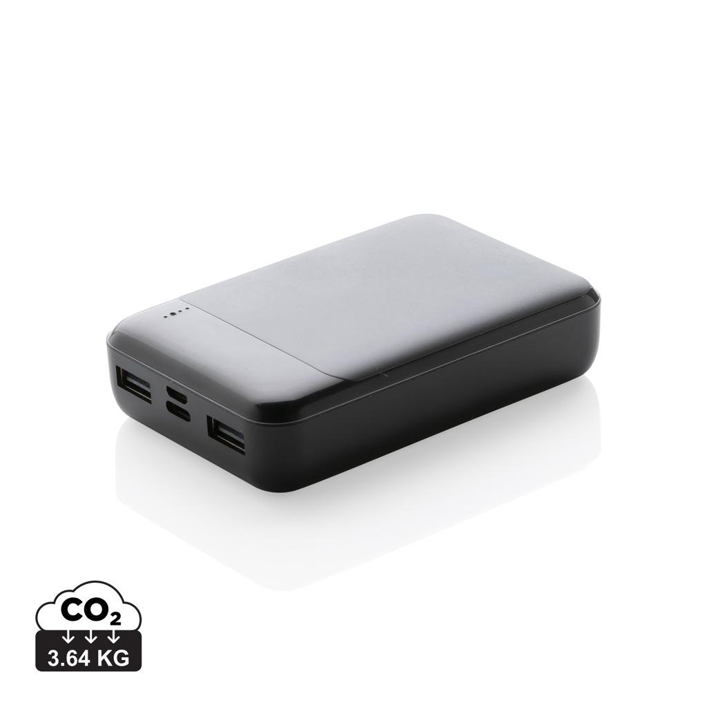 Powerbank standard din plastic reciclat RCS 10.000 mAh black
