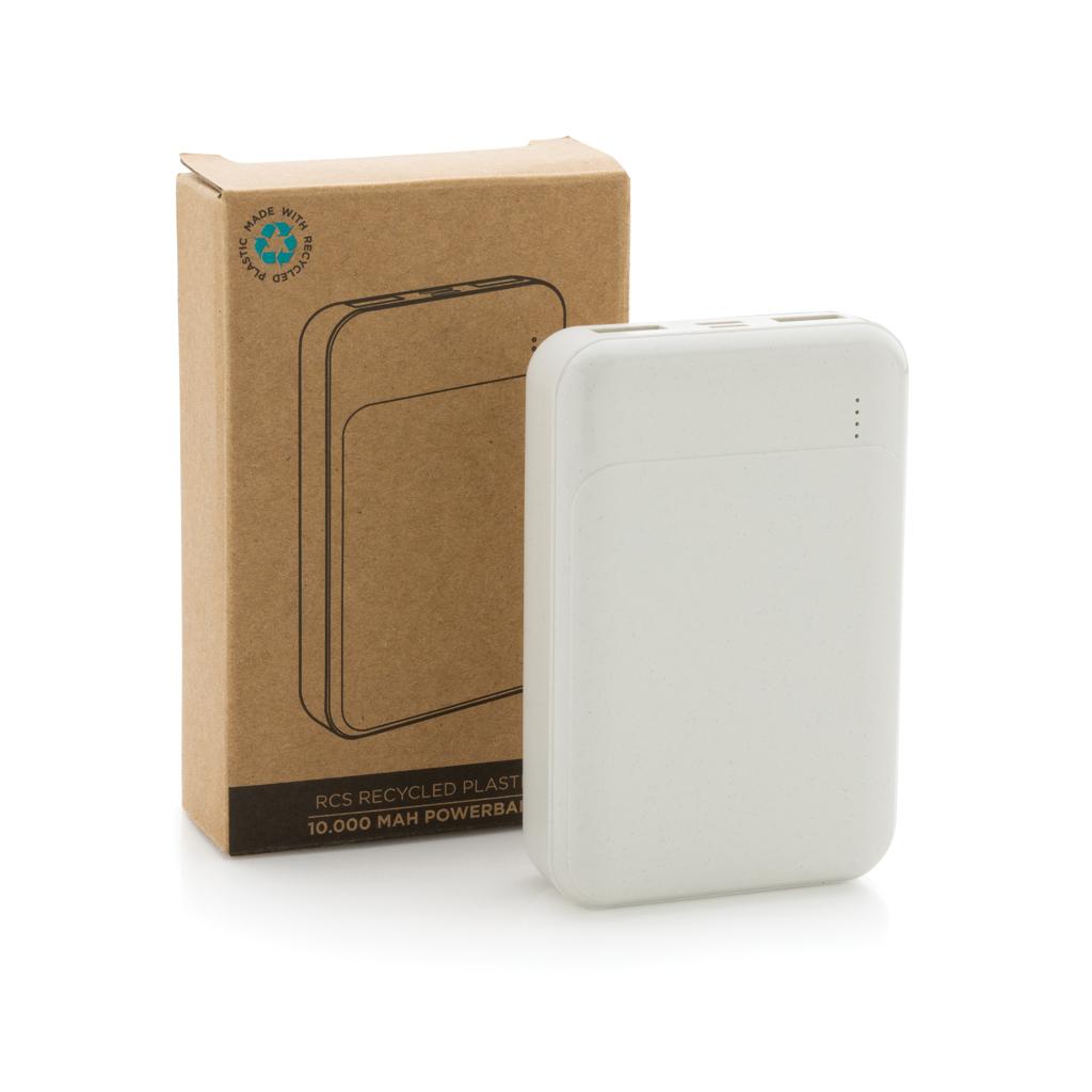 Powerbank standard din plastic reciclat RCS 10.000 mAh transparent