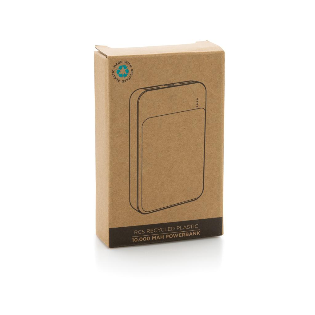Powerbank standard din plastic reciclat RCS 10.000 mAh transparent