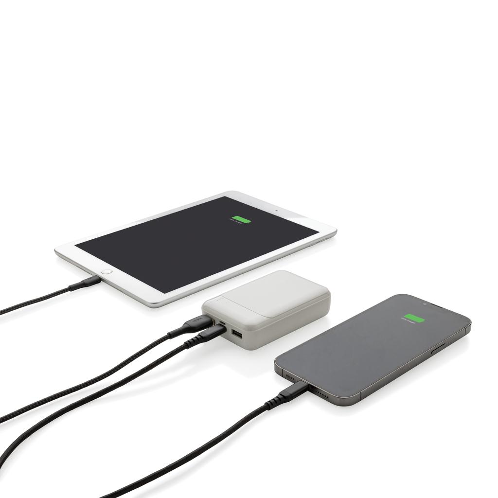 Powerbank standard din plastic reciclat RCS 10.000 mAh transparent