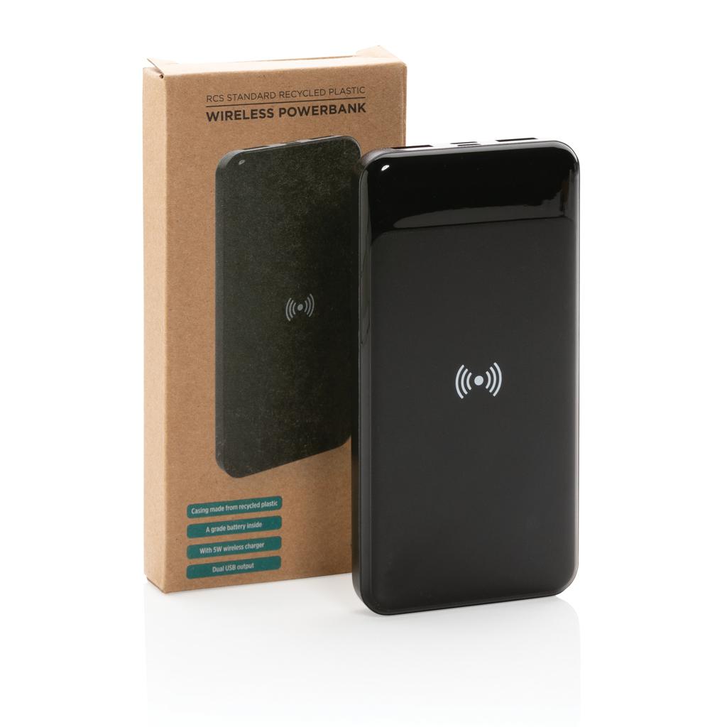 Powerbank wireless din plastic reciclat RCS standard black