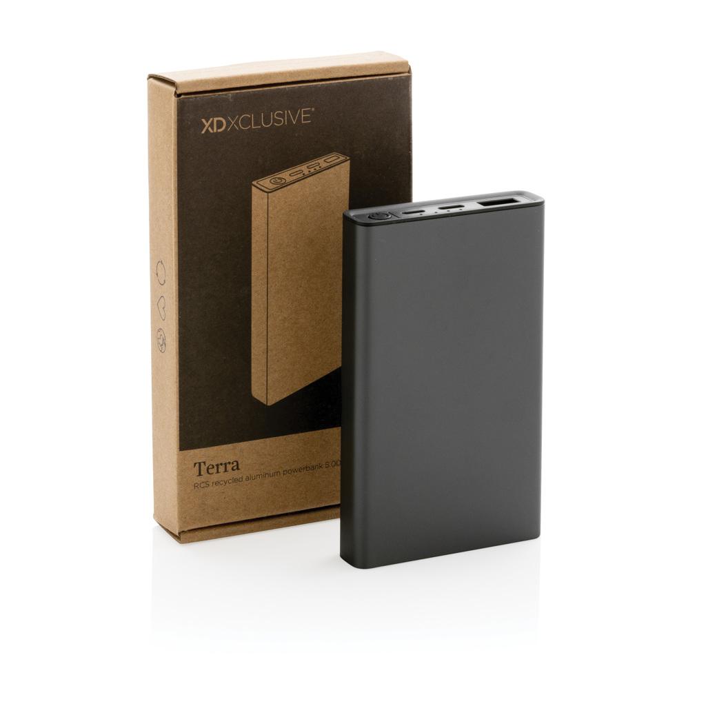 Powerbank Terra din aluminiu reciclat RCS 5.000 mAh grey