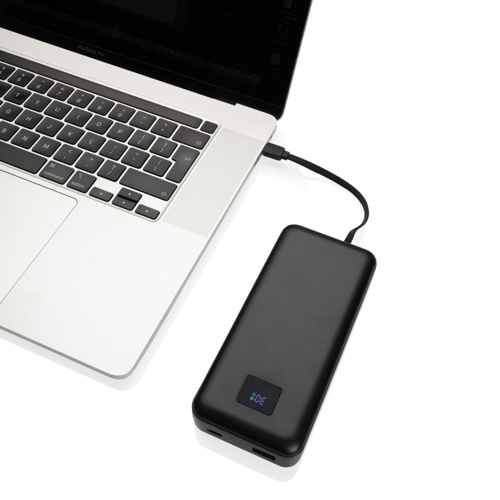 Powerbank Gridley din plastic reciclat RCS 20.000 mAh 65W pentru laptop black