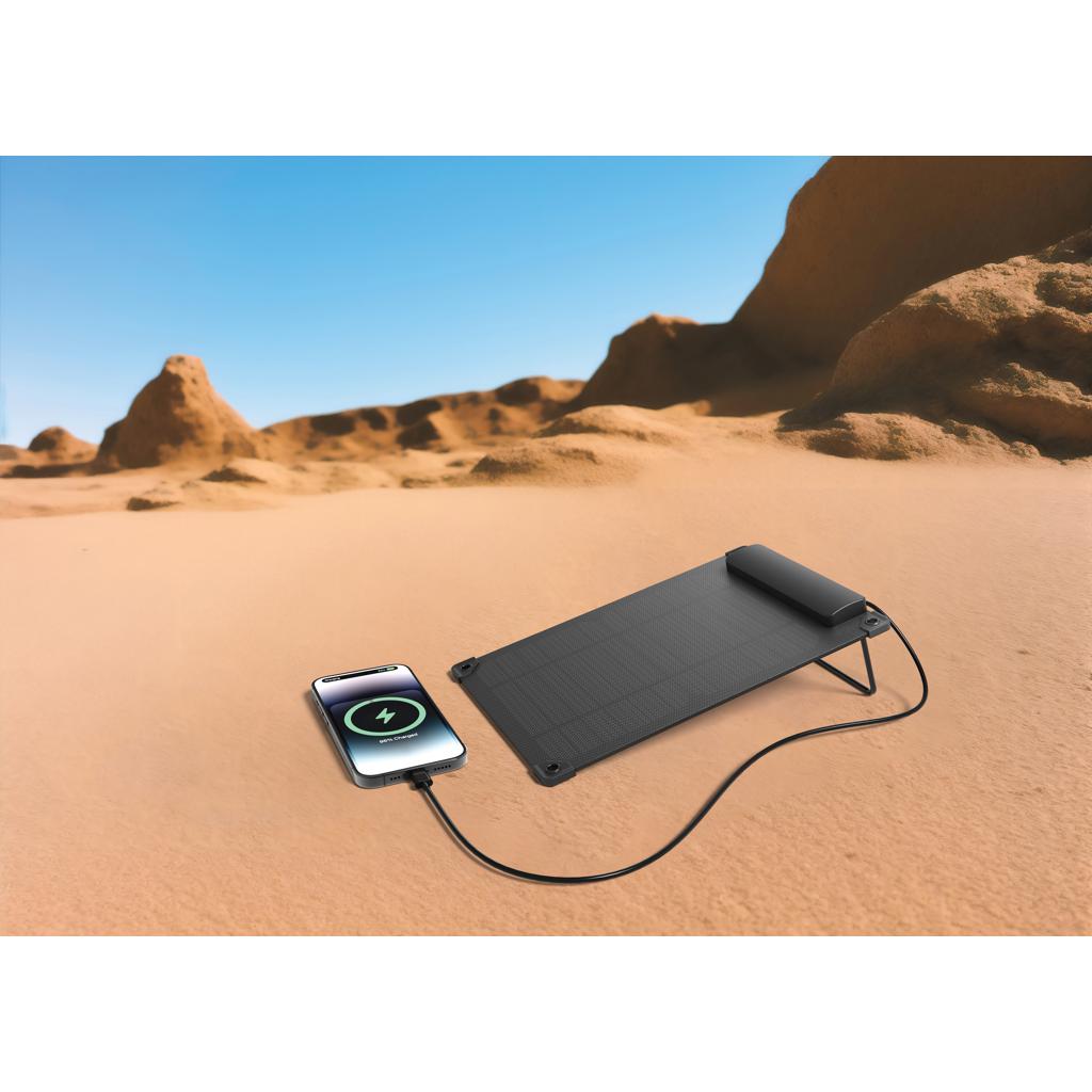 Panou solar portabil Solarpulse din plastic reciclat 5W black