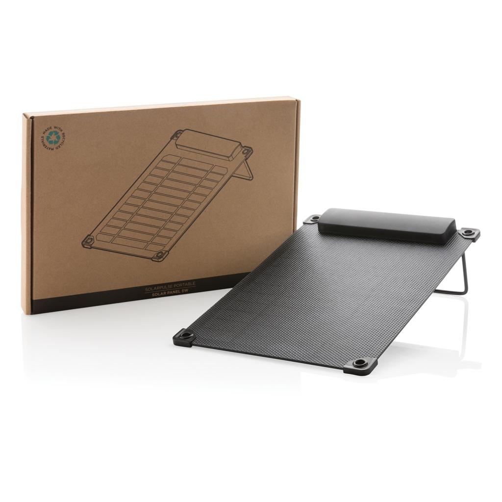Panou solar portabil Solarpulse din plastic reciclat 5W black