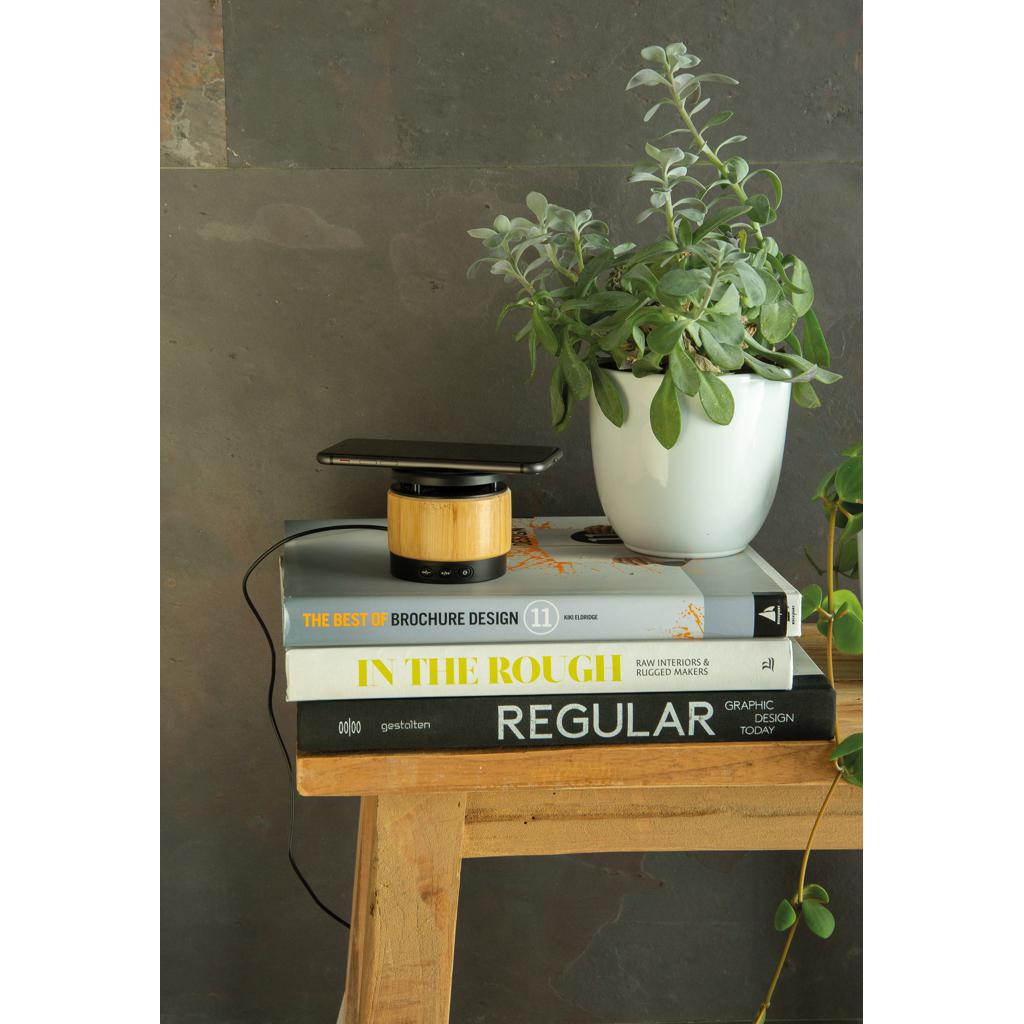 Difuzor wireless cu încărcător din bambus brown