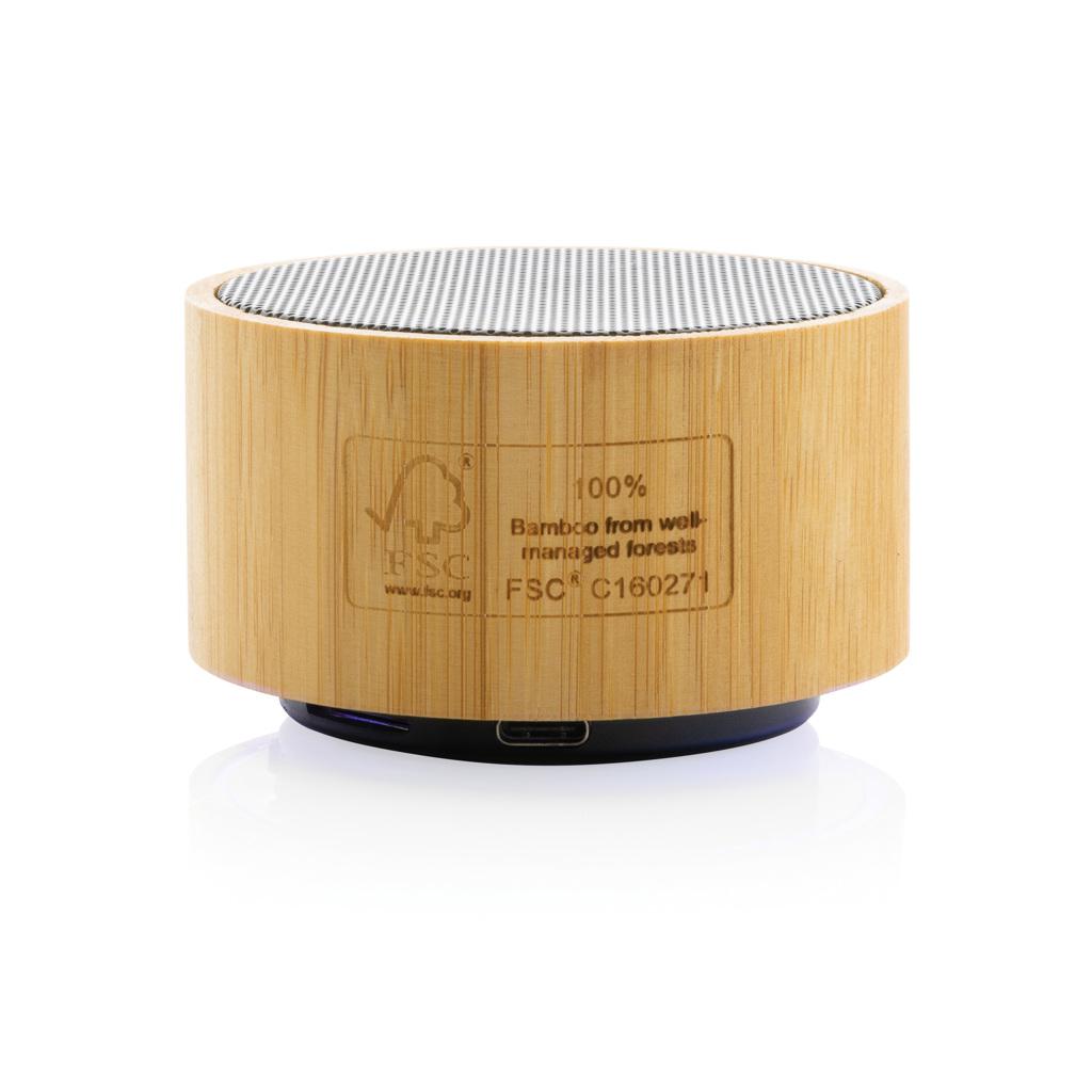 Difuzor wireless de 3W din plastic reciclat RCS și bambus black