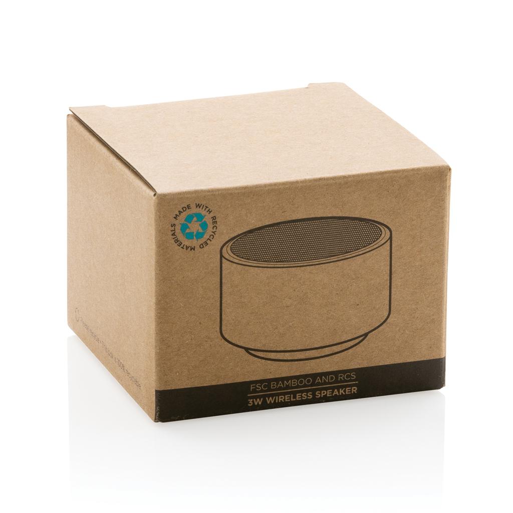 Difuzor wireless de 3W din plastic reciclat RCS și bambus transparent