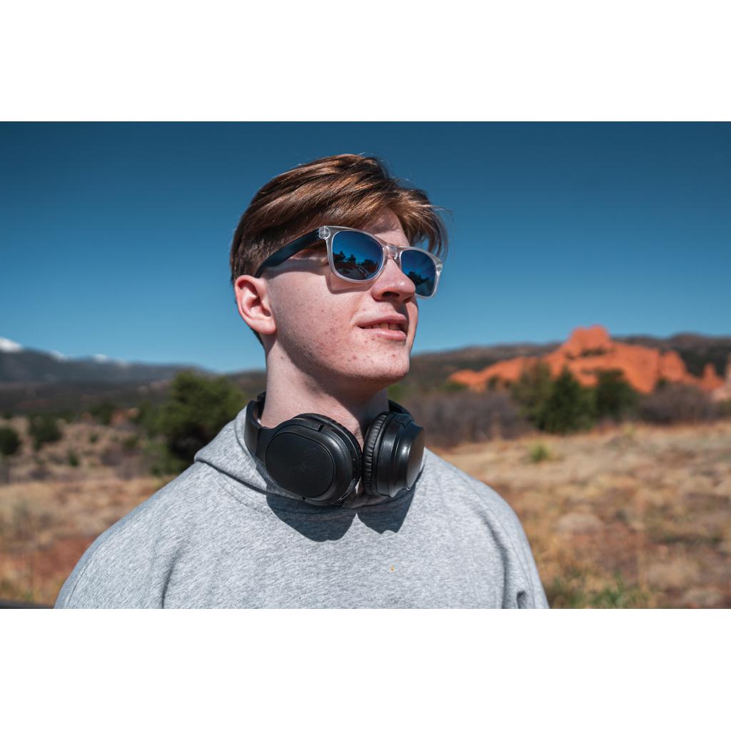 Căști wirelesspliabile din plastic reciclat RCS Elite  black