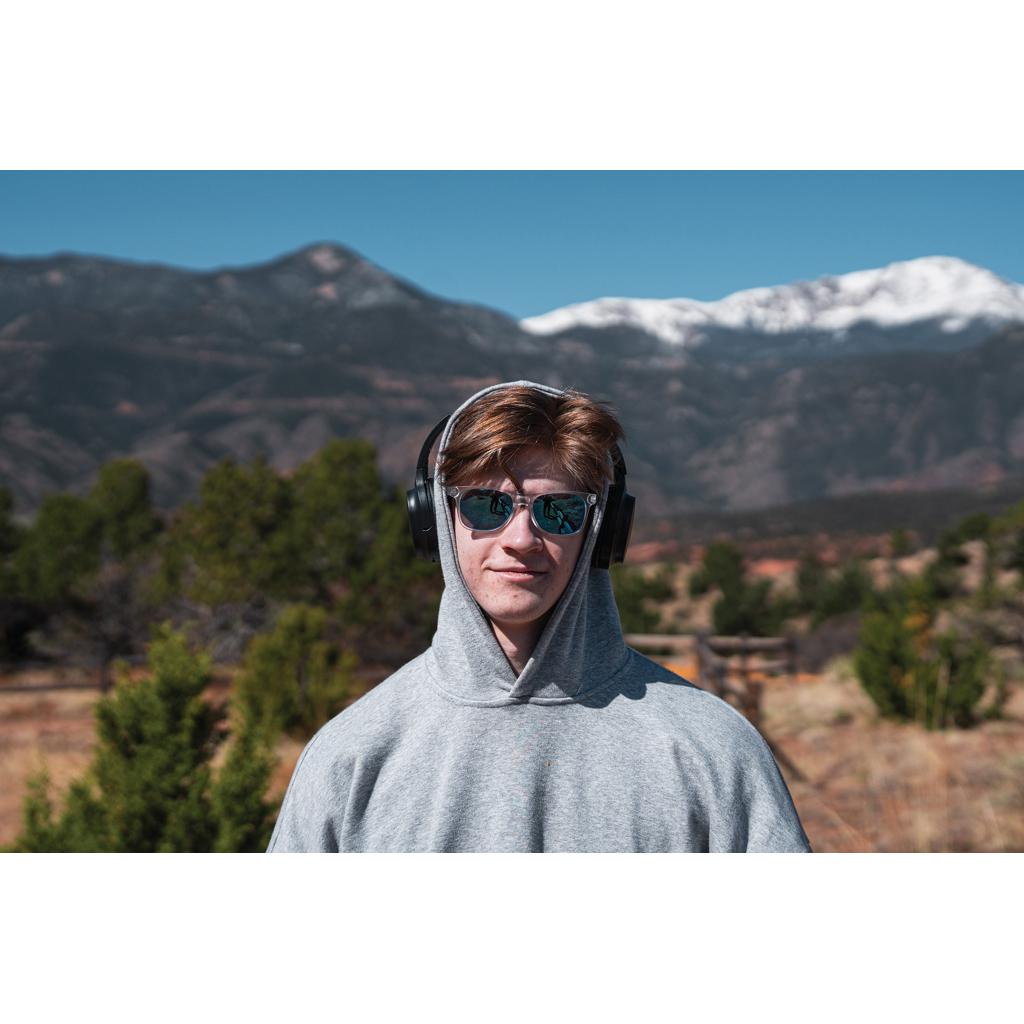 Căști wirelesspliabile din plastic reciclat RCS Elite  black