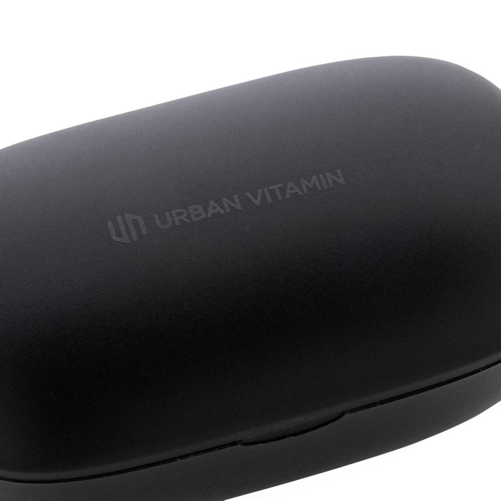 Căști cu ENC, din plastic reciclat RCS Palm Springs Urban Vitamin  black