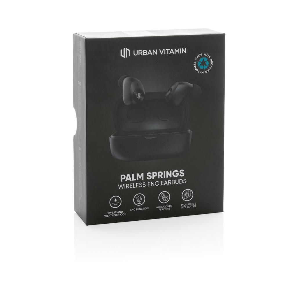 Căști cu ENC, din plastic reciclat RCS Palm Springs Urban Vitamin  black