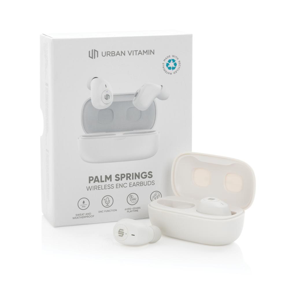 Căști cu ENC, din plastic reciclat RCS Palm Springs Urban Vitamin  transparent