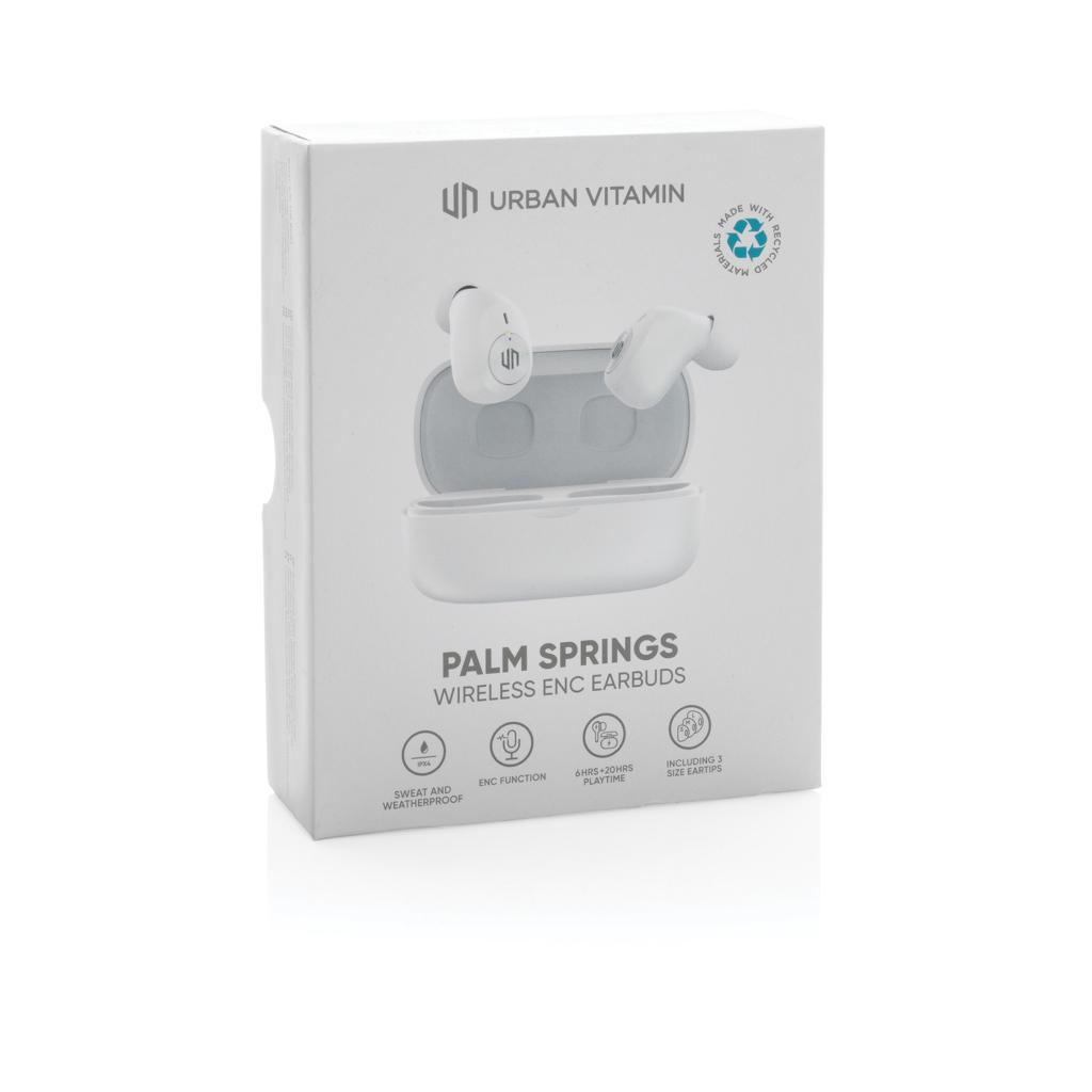 Căști cu ENC, din plastic reciclat RCS Palm Springs Urban Vitamin  transparent
