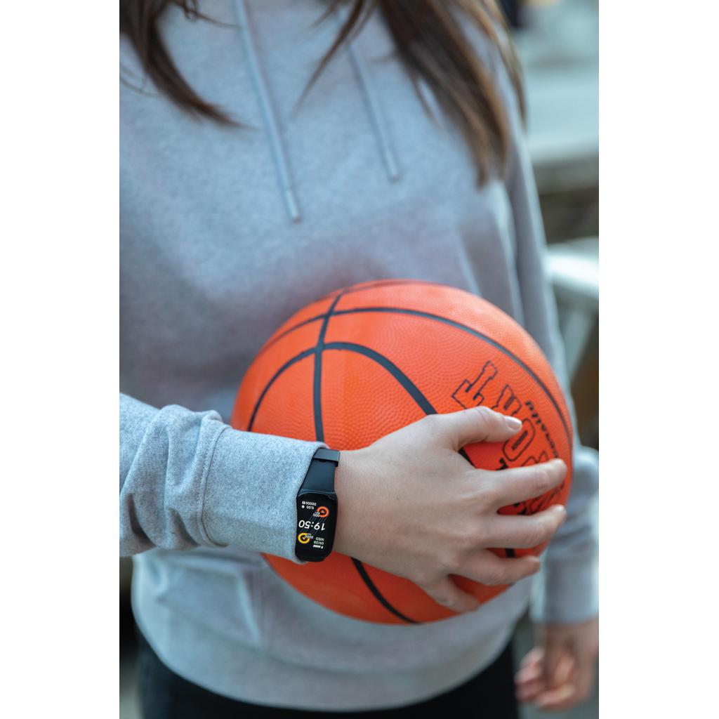 Ceas de activitate din TPU reciclat RCS, ecran de 1,47'' cu monitor de ritm cardiac black