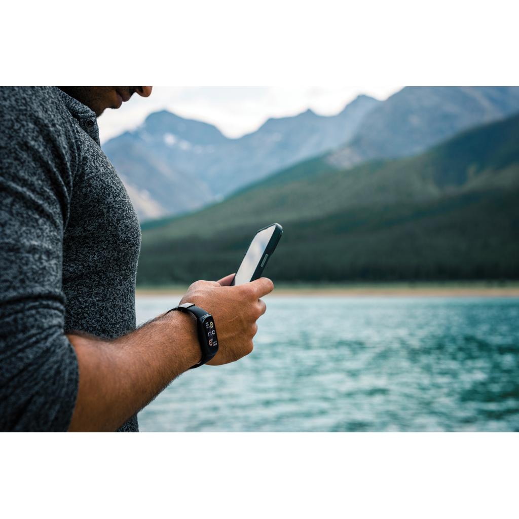 Ceas de activitate din TPU reciclat RCS, ecran de 1,47'' cu monitor de ritm cardiac black