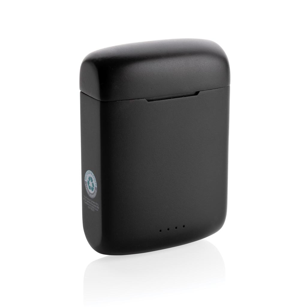 Căști cu încărcare solară din plastic reciclat certificat RCS Skywave black