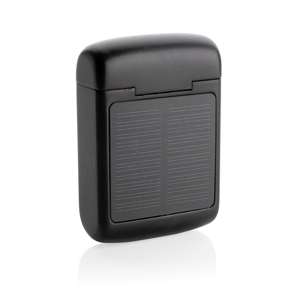 Căști cu încărcare solară din plastic reciclat certificat RCS Skywave black