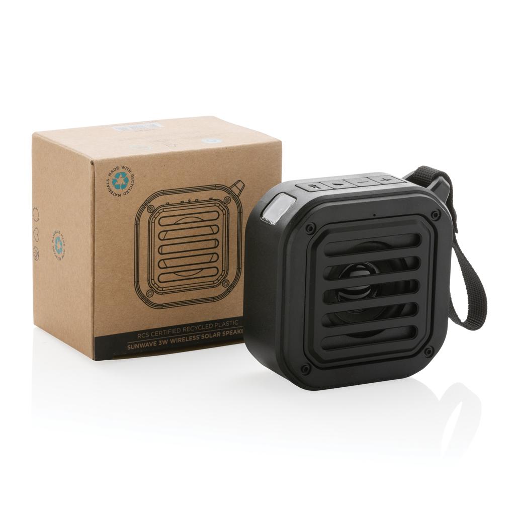 Difuzor cu încărcare solară de 3W din plastic reciclat certificat RCS Sunwave black