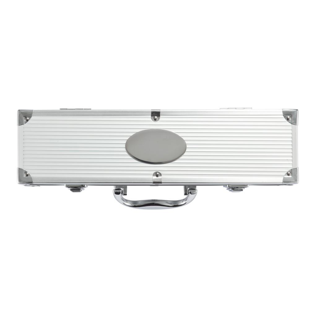 Set de grătar 3 piese în cutie de aluminiu silver
