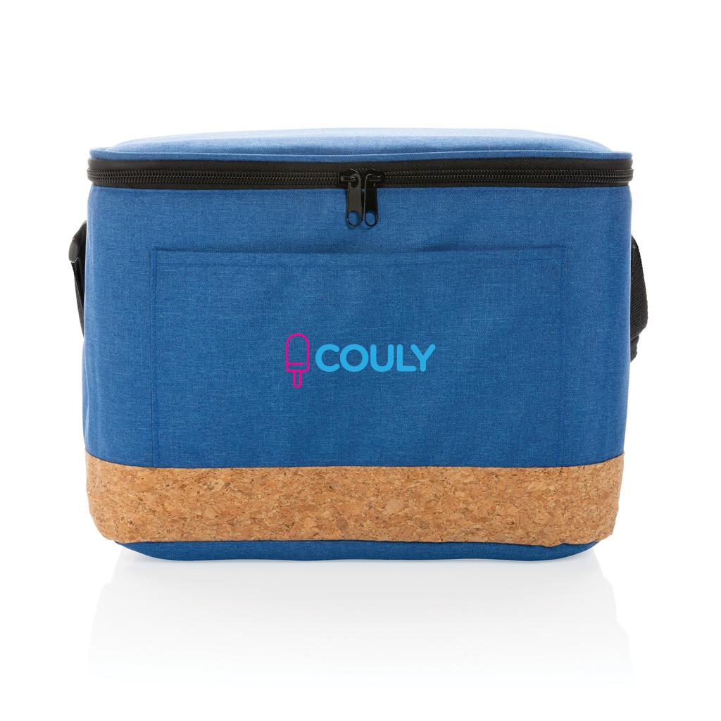 Geantă de răcire XL din RPET în două tonuri, cu detaliu din plută Impact AWARE™ blue