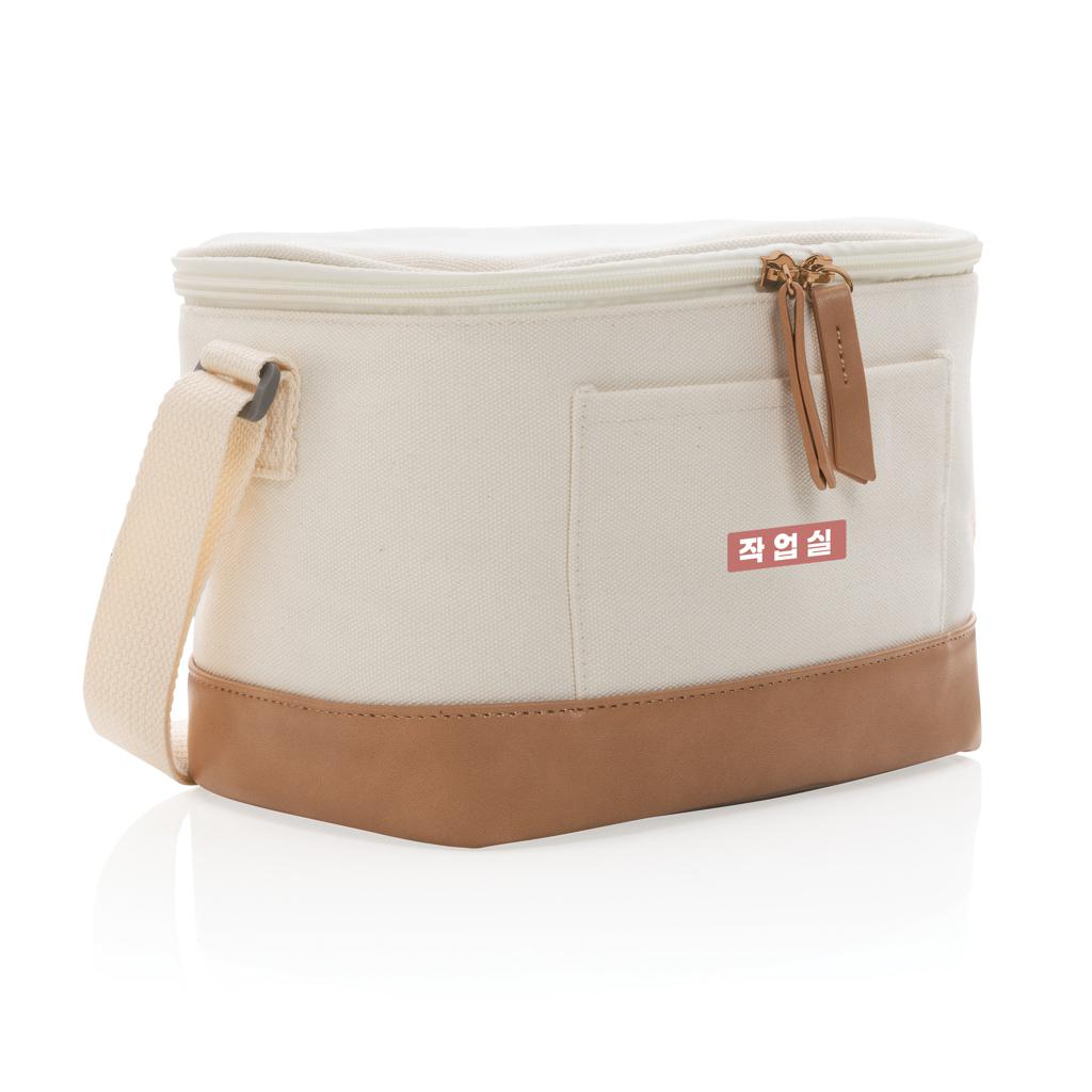 Geantă de răcire pentru șase doze din pânză reciclată de 16 oz. Impact AWARE™  off white