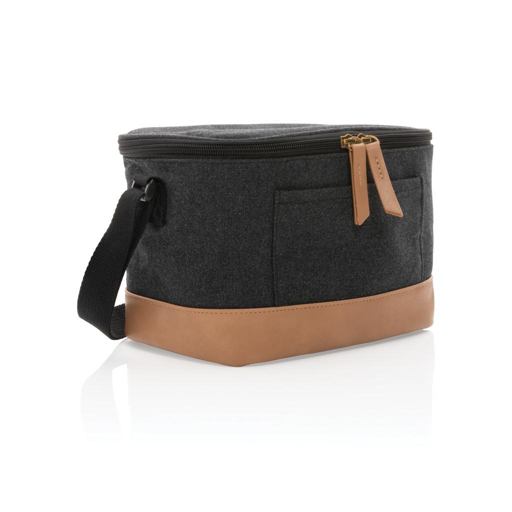 Geantă de răcire pentru șase doze din pânză reciclată de 16 oz. Impact AWARE™  black