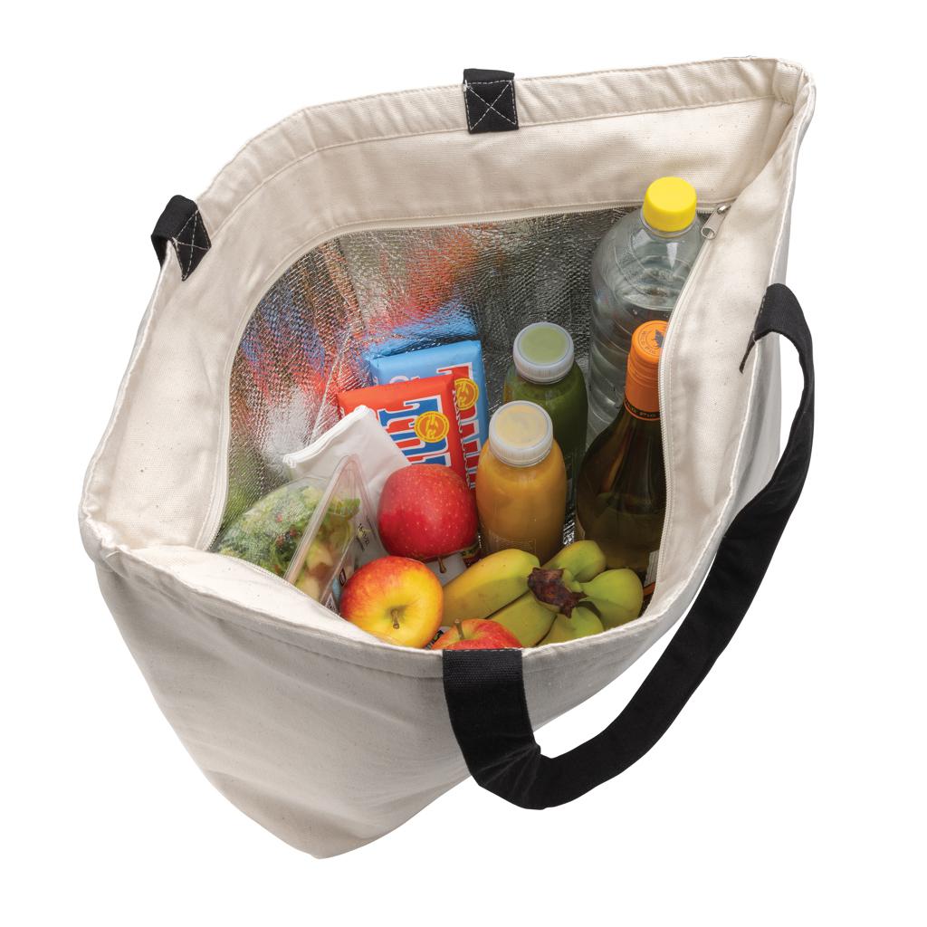 Geantă de răcire mare tip tote din pânză reciclată de 285 gsm, nevopsită Impact Aware™ off white