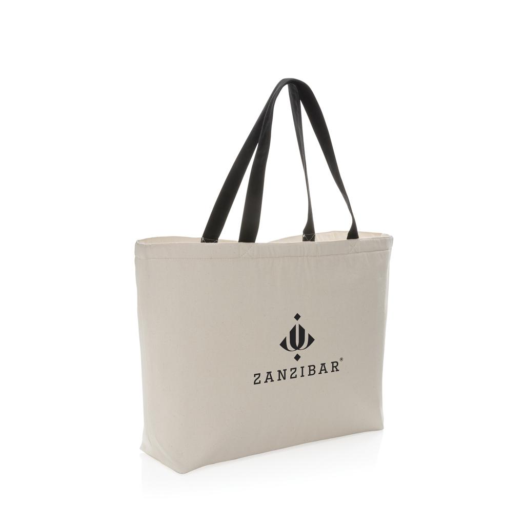 Geantă de răcire mare tip tote din pânză reciclată de 285 gsm, nevopsită Impact Aware™ off white