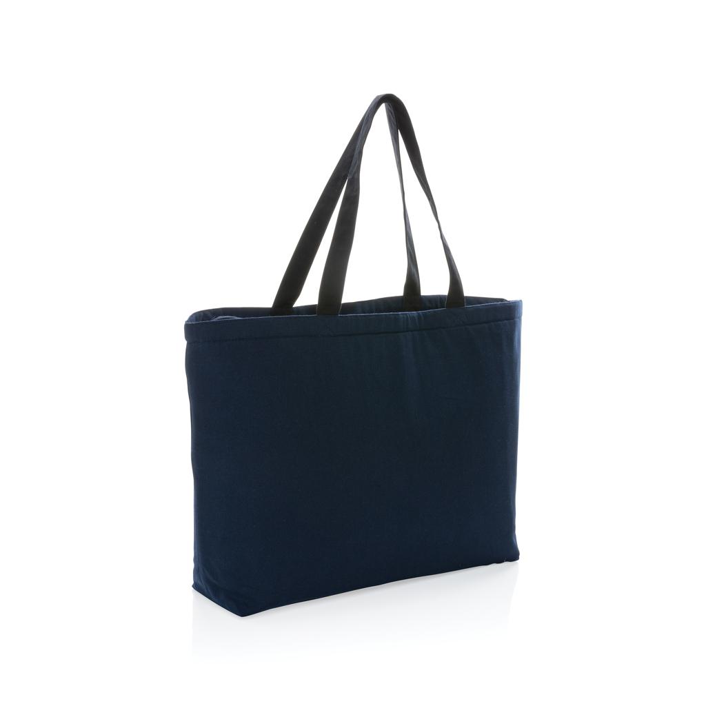 Geantă de răcire mare tip tote din pânză reciclată de 285 gsm, nevopsită Impact Aware™ navy