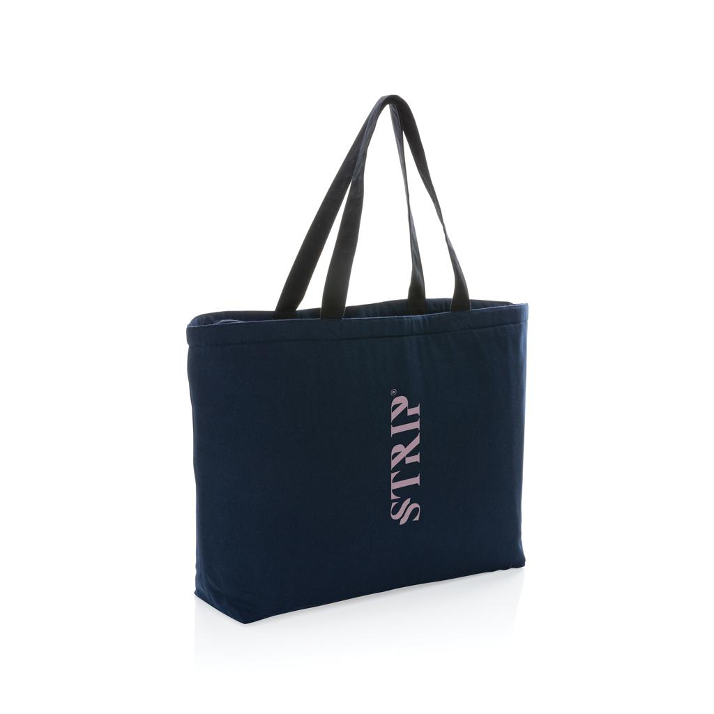 Geantă de răcire mare tip tote din pânză reciclată de 285 gsm, nevopsită Impact Aware™ navy